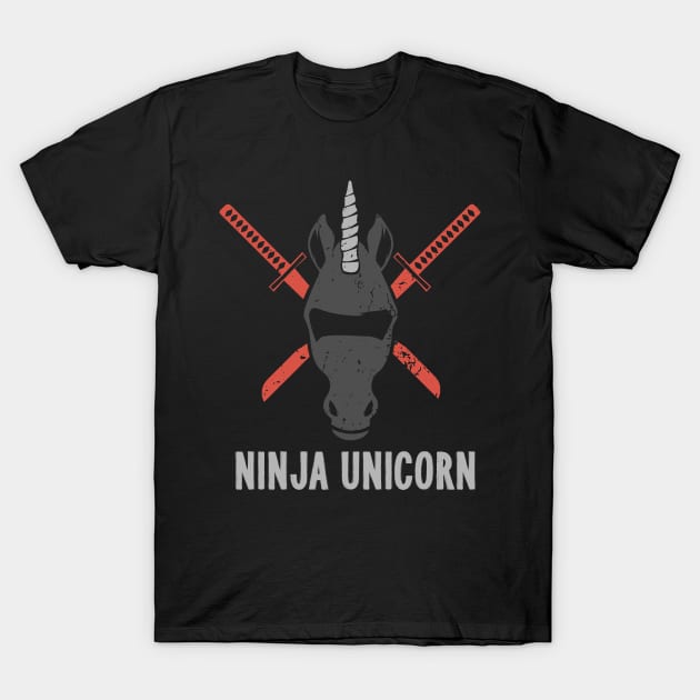 Cool Ninja Unicorn T-Shirt by VBleshka